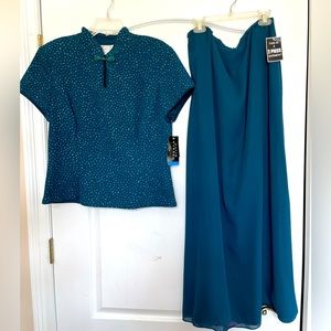 David Warren New York Green 2 piece dress. Size 16 NWT